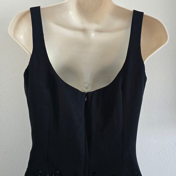 Vintage Laundry 100% Silk Beaded Drop Waist Handkerchief Hem Midi Slip Dress-6 - Picture 4 of 12
